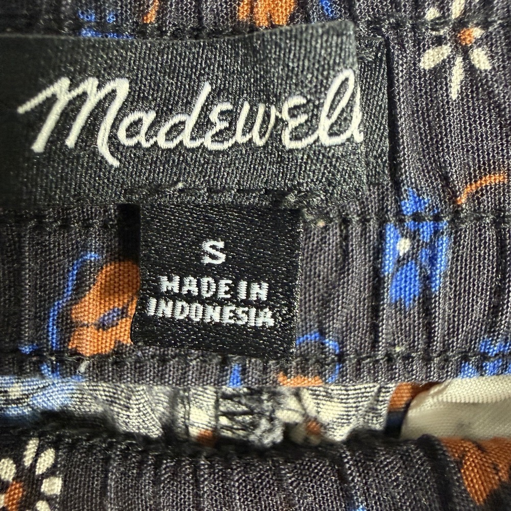 Madewell Track Crop Trousers Prairie Floral Posies Black Multicolor Size Small - Picture 9 of 13